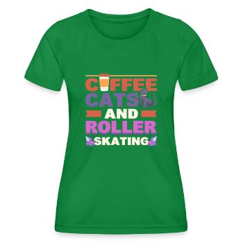 Rollschuhlaufen Roller-Derby Rollschuhfahren Sport - Frauen Funktions-T-Shirt - Kelly Green - Vorne - AI Model Female 172 dark (172cm)