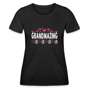 Idée cadeau grand-mère grand-mère - T-shirt sport Femme - noir - Devant - AI Model Female 172 light (172cm)