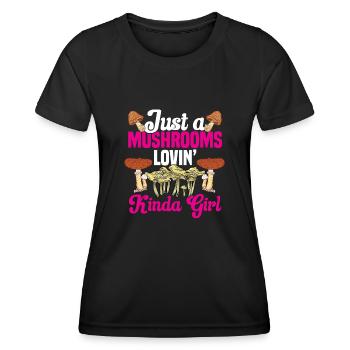 Cueillette de champignons Cueillette de champignons Cueillette de champignons - T-shirt sport Femme - noir - Devant - AI Model Female 172 light (172cm)