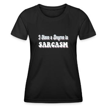J’ai un diplôme en sarcasme hilarant drôle - T-shirt sport Femme - noir - Devant - AI Model Female 172 light (172cm)