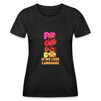 Essen ist meine Liebessprache - Frauen Funktions-T-Shirt - Schwarz - Vorne - AI Model Female 172 light (172cm)