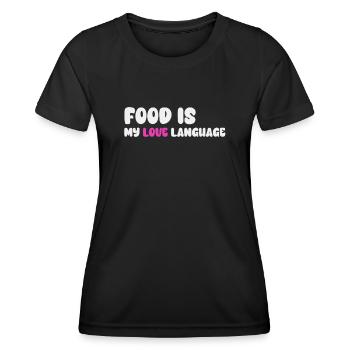 Essen ist meine Liebessprache - Frauen Funktions-T-Shirt - Schwarz - Vorne - AI Model Female 172 light (172cm)