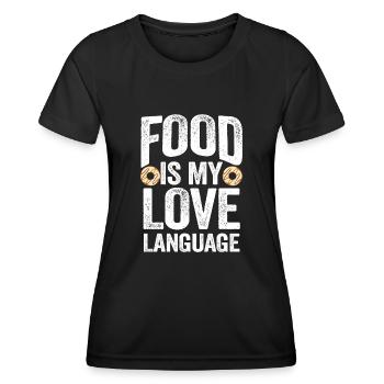 Essen ist meine Liebessprache - Frauen Funktions-T-Shirt - Schwarz - Vorne - AI Model Female 172 light (172cm)