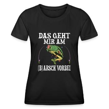 LUSTIGES ANGLER DESIGN I ANGELN I FISCHER I FISCH - Frauen Funktions-T-Shirt - Schwarz - Vorne - AI Model Female 172 light (172cm)