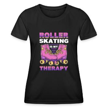 Roller Skating Roller Derby Roller Skating Sports - T-shirt sport Femme - noir - Devant - AI Model Female 172 light (172cm)