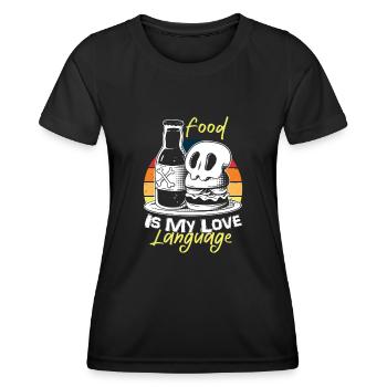 Essen ist meine Liebessprache - Frauen Funktions-T-Shirt - Schwarz - Vorne - AI Model Female 172 light (172cm)
