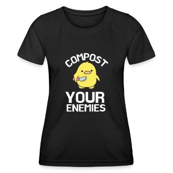 Compostez vos ennemis - T-shirt sport Femme - noir - Devant - AI Model Female 172 light (172cm)