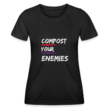Compostez vos ennemis - T-shirt sport Femme - noir - Devant - AI Model Female 172 light (172cm)
