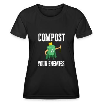 Compostez vos ennemis - T-shirt sport Femme - noir - Devant - AI Model Female 172 light (172cm)