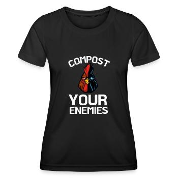 Compostez vos ennemis - T-shirt sport Femme - noir - Devant - AI Model Female 172 light (172cm)