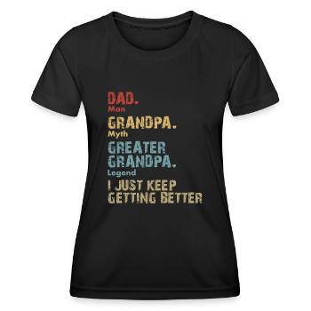 Papa Grand-père Arrière-grand-père Meilleure fête des pères pour - T-shirt sport Femme - noir - Devant - AI Model Female 172 light (172cm)