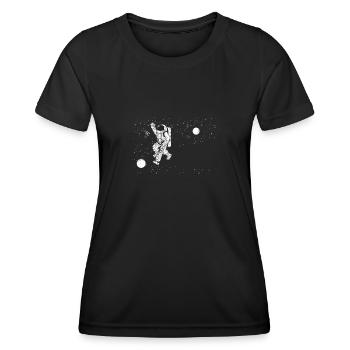 Funny astronaut for vacuuming in space A - Women's Functional T-Shirt - black - Front - AI Model Female 172 light (172cm)