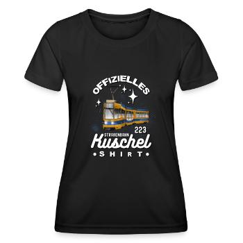 Offizeilles Straßenbahn Kuschelshirt - Frauen Funktions-T-Shirt - Schwarz - Vorne - AI Model Female 172 light (172cm)