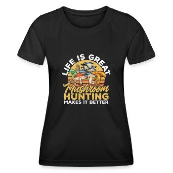 Cueillette de champignons Cueillette de champignons Cueillette de champignons - T-shirt sport Femme - noir - Devant - AI Model Female 172 light (172cm)