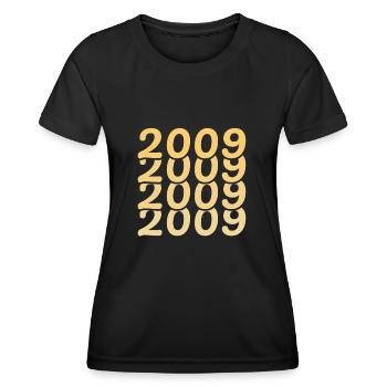 Year of birth 2009 - Women's Functional T-Shirt - black - Front - AI Model Female 172 light (172cm)