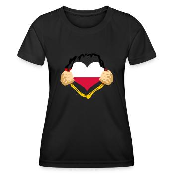 Poland Heart Polish German - Women's Functional T-Shirt - black - Front - AI Model Female 172 light (172cm)
