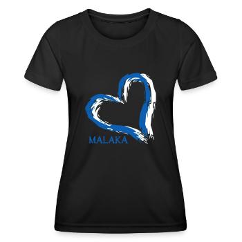 Griechenland Malaka Herz Grieche - Frauen Funktions-T-Shirt - Schwarz - Vorne - AI Model Female 172 light (172cm)