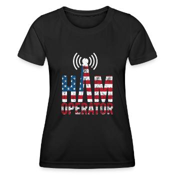 Opérateur de jambon Drapeau américain - T-shirt sport Femme - noir - Devant - AI Model Female 172 light (172cm)
