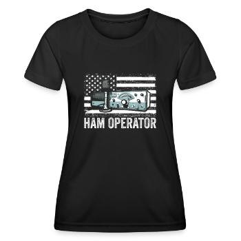 Opérateur de jambon Drapeau américain - T-shirt sport Femme - noir - Devant - AI Model Female 172 light (172cm)