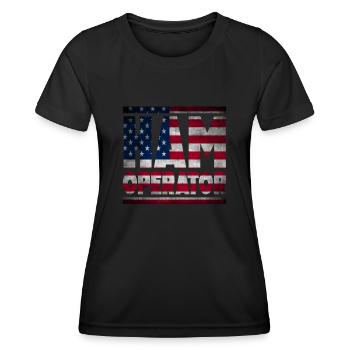 Opérateur de jambon Drapeau américain - T-shirt sport Femme - noir - Devant - AI Model Female 172 light (172cm)