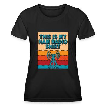 Ceci est mon radio amateur - T-shirt sport Femme - noir - Devant - AI Model Female 172 light (172cm)