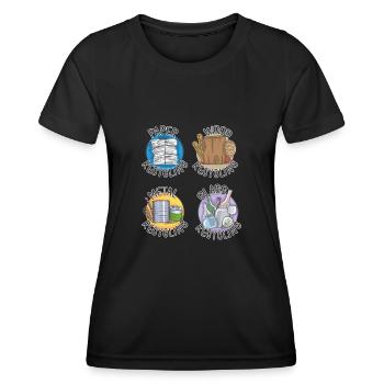 Recycle, I Love Recycling - Frauen Funktions-T-Shirt - Schwarz - Vorne - AI Model Female 172 light (172cm)
