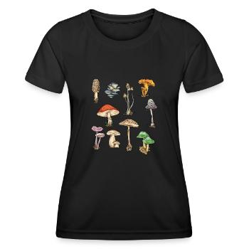 Cueillette de champignons Cueillette de champignons Cueillette de champignons - T-shirt sport Femme - noir - Devant - AI Model Female 172 light (172cm)