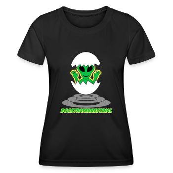Alien Eggs Extraterrestrial Chicken Egg - Women's Functional T-Shirt - black - Front - AI Model Female 172 light (172cm)
