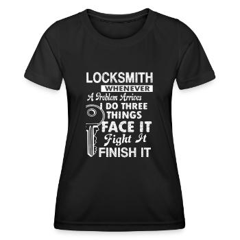 Locksmith Locksmith Solves Problem - Women's Functional T-Shirt - black - Front - AI Model Female 172 light (172cm)