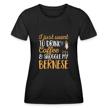 Berner Sennenhund - Frauen Funktions-T-Shirt - Schwarz - Vorne - AI Model Female 172 light (172cm)