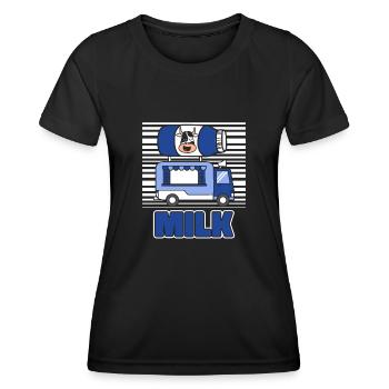 Cow Milk Milk Wagon - Women's Functional T-Shirt - black - Front - AI Model Female 172 light (172cm)
