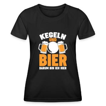 Bier Kegel Kegler Kegelverein Kegeln - Frauen Funktions-T-Shirt - Schwarz - Vorne - AI Model Female 172 light (172cm)
