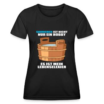 Saunieren Sauna Saunameister Wellness Erholung - Frauen Funktions-T-Shirt - Schwarz - Vorne - AI Model Female 172 light (172cm)