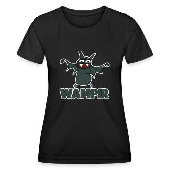 Vampir lustige dicke Fledermaus - Frauen Funktions-T-Shirt - Schwarz - Vorne - AI Model Female 172 light (172cm)