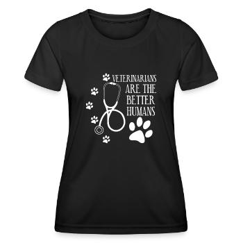 Veterinarian Veterinary Veterinary Practice - Women's Functional T-Shirt - black - Front - AI Model Female 172 light (172cm)