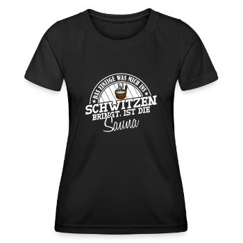 Sauna Witz Saunist Saunisten Saunieren - Frauen Funktions-T-Shirt - Schwarz - Vorne - AI Model Female 172 light (172cm)