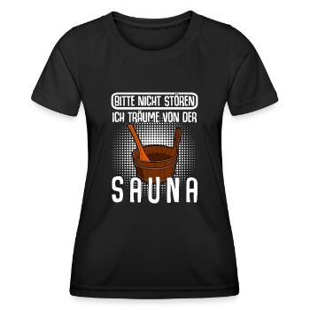 Sauna Saunist lustig Saunisten Saunieren - Frauen Funktions-T-Shirt - Schwarz - Vorne - AI Model Female 172 light (172cm)