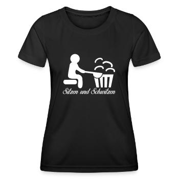 Sauna Schwitzen Saunisten Saunieren - Frauen Funktions-T-Shirt - Schwarz - Vorne - AI Model Female 172 light (172cm)