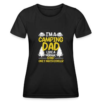 Ich bin ein Camping Dad wie ein normaler Daddy - Frauen Funktions-T-Shirt - Schwarz - Vorne - AI Model Female 172 light (172cm)