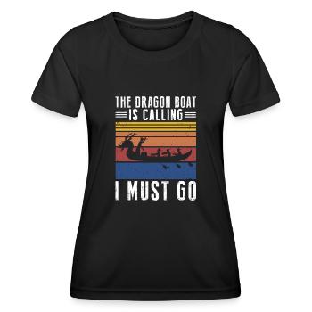 Drachenboot und Drachenboot Crew - Frauen Funktions-T-Shirt - Schwarz - Vorne - AI Model Female 172 light (172cm)
