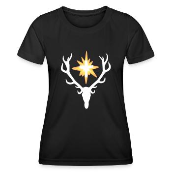 St.Hubertus Hirsch Jagd Waidmann Logo - Women's Functional T-Shirt - black - Front - AI Model Female 172 light (172cm)