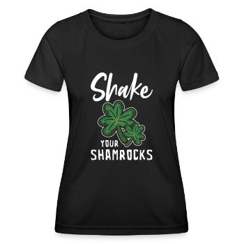 Lustige Irische Saint Patricks Day Shake Your - Frauen Funktions-T-Shirt - Schwarz - Vorne - AI Model Female 172 light (172cm)