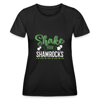 Lustige Irische Saint Patricks Day Shake Your - Frauen Funktions-T-Shirt - Schwarz - Vorne - AI Model Female 172 light (172cm)