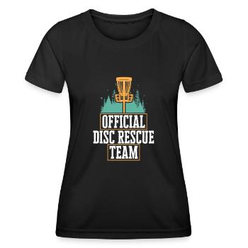 Discgolf Disc Golf Frisbee - Frauen Funktions-T-Shirt - Schwarz - Vorne - AI Model Female 172 light (172cm)