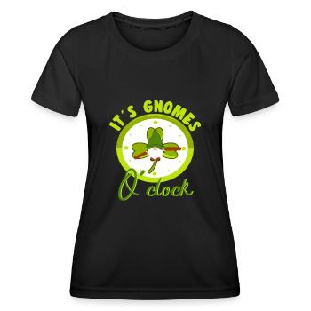 Ses Gnomes OClock Loverleaf Elf Garden Miniature - T-shirt sport Femme - noir - Devant - AI Model Female 172 light (172cm)