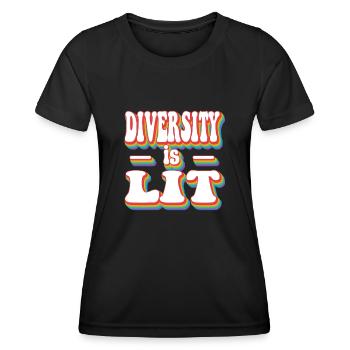 Diversity is Lit - Gen Z Pride Rainbow LGBTQ+ - Women's Functional T-Shirt - black - Front - AI Model Female 172 light (172cm)