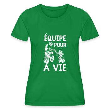 Motocross Moto Père Et Fille Une Équipe pour La - Frauen Funktions-T-Shirt - Kelly Green - Vorne - AI Model Female 172 dark (172cm)