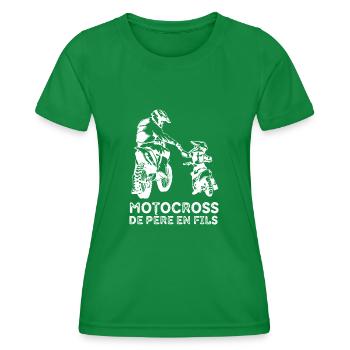Motocross Moto Père Et Fille Une Équipe pour La - Frauen Funktions-T-Shirt - Kelly Green - Vorne - AI Model Female 172 dark (172cm)