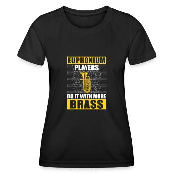 Euphonium faites-le avec plus de laiton Lustiger - T-shirt sport Femme - noir - Devant - AI Model Female 172 light (172cm)