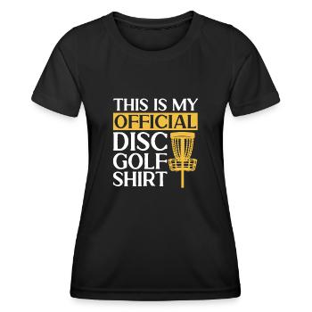 Discgolf Disc Golf Frisbee - Frauen Funktions-T-Shirt - Schwarz - Vorne - AI Model Female 172 light (172cm)
